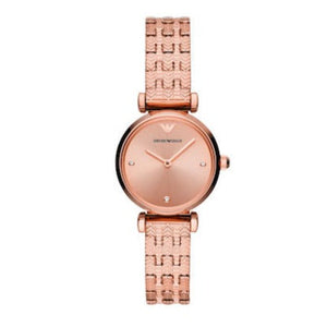 Emporio Armani Gianni T Bar Quartz Rose Gold Dial Rose Gold Steel Strap Watch For Women - AR11342 Authentic Buy Shop Now