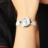 Tissot T Trend Flamingo Valentines Mother of Pearl White Dial White Leather Strap Watch For Women - T094.210.16.111.01 Authentic Buy Shop Now