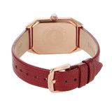 Emporio Armani Gianni T Bar Two-Hand Mother of Pearl Dial Red Leather Strap Watch For Women - AR11467 Authentic Buy Shop Now