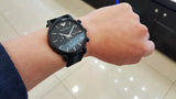 Emporio Armani Luigi Chronograph Quartz Black Dial Two Tone Nylon Strap Watch For Men - AR1948 Authentic Buy Shop Now