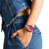 Fossil Blue Dive Analog Pink Dial Silver Steel Strap Watch For Women - ES5351 Authentic Buy Shop Now