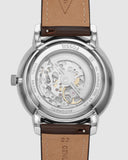 Fossil Neutra Automatic Skeleton White Dial Brown Leather Strap Watch for Men - ME3184 Authentic Buy Shop Now