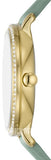 Fossil Jacqueline Analog Moonphase Mother of Pearl White Dial Green Leather Strap Watch for Women - ES5168 Authentic Buy Shop Now
