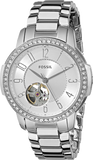 Fossil Architect Automatic Silver Dial Silver Steel Strap Watch for Women - ME3057 Authentic Buy Shop Now