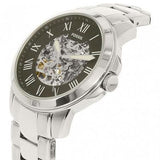 Fossil Grant Automatic Skeleton Black Dial Silver Steel Strap Watch for Men - ME3103 Authentic Buy Shop Now