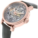 Fossil Boyfriend Automatic Skeleton Grey Dial Grey Leather Strap Watch for Women - ME3089 Authentic Buy Shop Now