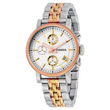 Fossil Boyfriend Chronograph White Dial Two Tone Steel Strap Watch for Women - ES3840 Authentic Buy Shop Now