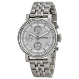 Fossil Boyfriend Chronograph Silver Dial Silver Steel Strap Watch for Women - ES2198 Authentic Buy Shop Now