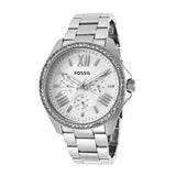 Fossil Cecile Chronograph Silver Dial Silver Steel Strap Watch for Women - AM4481 Authentic Buy Shop Now