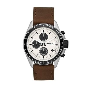 Fossil Retro Traveler Chronograph White Dial Brown Leather Strap Watch for Men - CH2886 Authentic Buy Shop Now