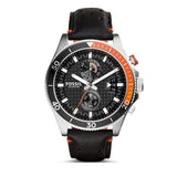 Fossil Wakefield Chronograph Black Dial Black Leather Strap Watch for Men - CH2953 Authentic Buy Shop Now
