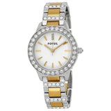 Fossil Jesse Crystals White Dial Two Tone Steel Strap Watch for Women - ES2409 Authentic Buy Shop Now