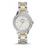 Fossil Jesse Crystals White Dial Two Tone Steel Strap Watch for Women - ES2409 Authentic Buy Shop Now