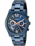 Fossil Perfect Boyfriend Multifunction Blue Dial Blue Steel Strap Watch for Women - ES4093 Authentic Buy Shop Now