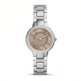 Fossil Virginia Taupe Dial Silver Steel Strap Watch for Women - ES4147 Authentic Buy Shop Now