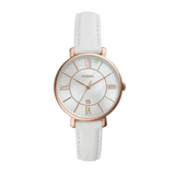 Fossil Jacqueline Quartz Mother of Pearl White Dial White Leather Strap Watch for Women - ES4579 Authentic Buy Shop Now