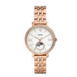 Fossil Jacqueline Analog Moonphase Mother of Pearl White Dial Rose Gold Steel Strap Watch for Women - ES5165 Authentic Buy Shop Now