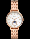 Fossil Jacqueline Analog Moonphase Mother of Pearl White Dial Rose Gold Steel Strap Watch for Women - ES5165 Authentic Buy Shop Now