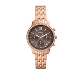Fossil Neutra Chronograph Mother of Pearl Brown Dial Rose Gold Steel Strap Watch for Women - ES5218 Authentic Buy Shop Now