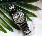 Fossil Everett Automatic Skeleton Grey Dial Grey Steel Strap Watch for Men - ME3206 Authentic Buy Shop Now