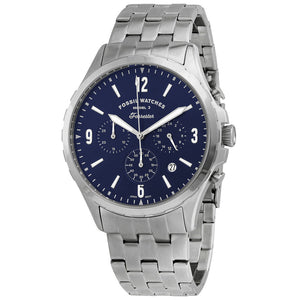 Fossil Forrester Chronograph Blue Dial Silver Steel Strap Watch for Men - FS5605 Authentic Buy Shop Now