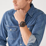 Fossil Townsman Chronograph Black Dial Brown Leather Strap Watch for Men - FS5437 Authentic Buy Shop Now