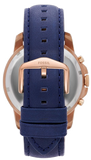 Fossil Grant Chronograph Blue Dial Blue Leather Strap Watch for Men - FS4835 Authentic Buy Shop Now