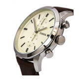 Fossil Townsman Chronograph White Dial Brown Leather Strap Watch for Men - FS5350 Authentic Buy Shop Now
