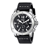 Fossil Modern Machine Chronograph Black Dial Black Leather Strap Watch for Men - FS4928 Authentic Buy Shop Now