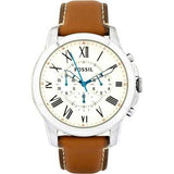 Fossil Grant Chronograph White Dial Brown Leather Strap Watch for Men - FS5060 Authentic Buy Shop Now