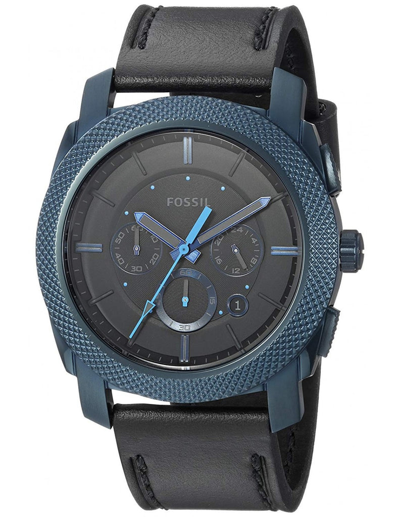 Fossil Machine Chronograph Black Dial Black Leather Strap Watch for Men - FS5361 Authentic Buy Shop Now