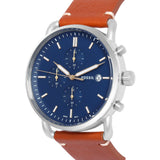 Fossil The Commuter Blue Dial Brown Leather Strap Watch for Men - FS5401 Authentic Buy Shop Now