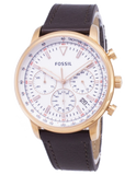 Fossil Goodwin Chronograph White Dial Brown Leather Strap Watch for Men - FS5415 Authentic Buy Shop Now