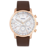 Fossil Goodwin Chronograph White Dial Brown Leather Strap Watch for Men - FS5415 Authentic Buy Shop Now
