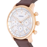 Fossil Goodwin Chronograph White Dial Brown Leather Strap Watch for Men - FS5415 Authentic Buy Shop Now