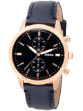 Fossil Townsman Chronograph Blue Dial Blue Leather Strap Watch for Men - FS5436 Authentic Buy Shop Now