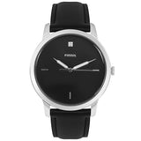 Fossil The Minimalist Carbon Series Black Dial Black Leather Strap Watch for Men - FS5497 Authentic Buy Shop Now