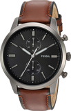 Fossil Townsman Chronograph Gray Dial Brown Leather Strap Watch for Men - FS5522 Authentic Buy Shop Now