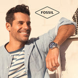 Fossil FB-03 Chronograph Blue Dial Silver Steel Strap Watch for Men - FS5724 Authentic Buy Shop Now