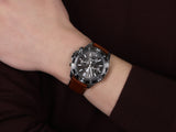 Fossil Garrett Chronograph Grey Dial Brown Leather Strap Watch for Men - FS5770 Authentic Buy Shop Now