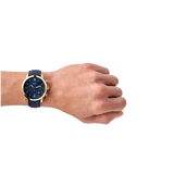 Fossil Neutra Chronograph Blue Dial Blue Leather Strap Watch for Men - FS5790 Authentic Buy Shop Now