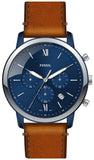 Fossil Neutra Chronograph Blue Dial Brown Leather Strap Watch for Men - FS5791 Authentic Buy Shop Now