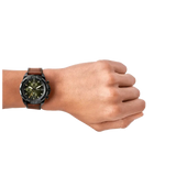 Fossil Bronson Chronograph Black Dial Brown Leather Strap Watch for Men - FS5856 Authentic Buy Shop Now