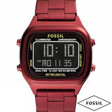 Fossil Retro Analog-Digital Black Dial Red Steel Strap Watch for Men - FS5897 Authentic Buy Shop Now