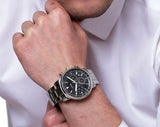 Fossil Goodwin Chronograph Black Dial Silver Steel Strap Watch for Men - FS5412 Authentic Buy Shop Now