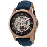 Fossil Grant Automatic Blue Dial Blue Leather Strap Watch for Men - ME3029 Authentic Buy Shop Now