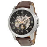 Fossil Grant Automatic Skeleton Black Dial Brown Leather Strap Watch for Men - ME3095 Authentic Buy Shop Now