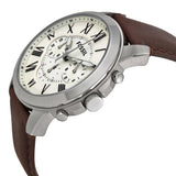 Fossil Pilot Chronograph White Dial Brown Leather Strap Watch for Men - FS5146 Authentic Buy Shop Now
