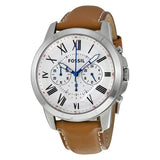 Fossil Grant Chronograph White Dial Brown Leather Strap Watch for Men - FS5060 Authentic Buy Shop Now