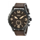 Fossil Nate Chronograph Brown Dial Brown Leather Strap Watch for Men - JR1487 Authentic Buy Shop Now